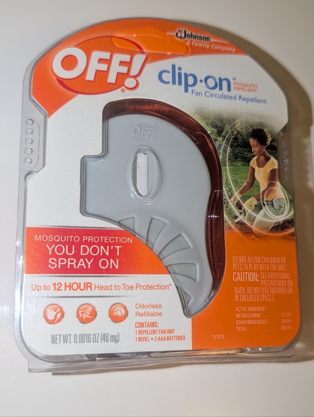 OFF! Clip-On Mosquito Repellent Fan - Gray